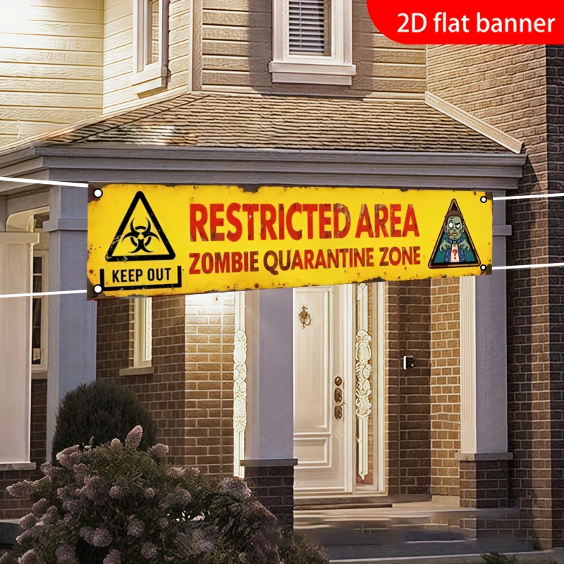Zombie Party Games - One 2D flat banner for Halloween
