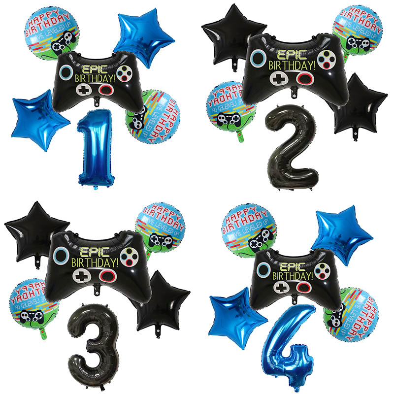 Party Games Kids Birthday - 6pcs Gamepad Boy Game Foil Helium