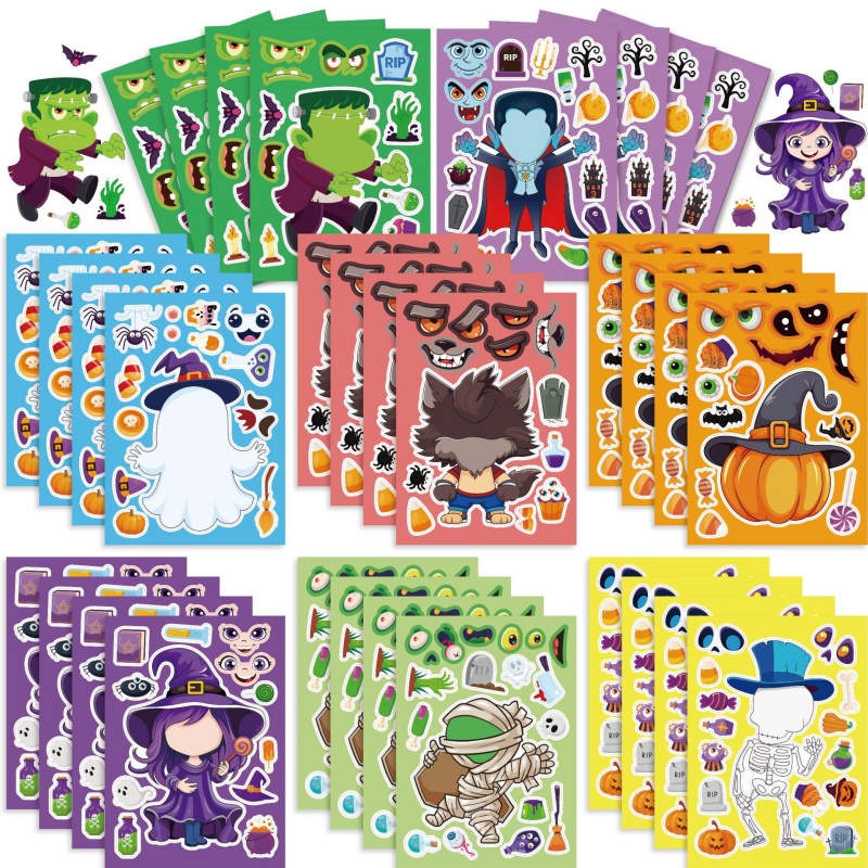 Zombie Party Games - Halloween Party Games Stickers for Kids