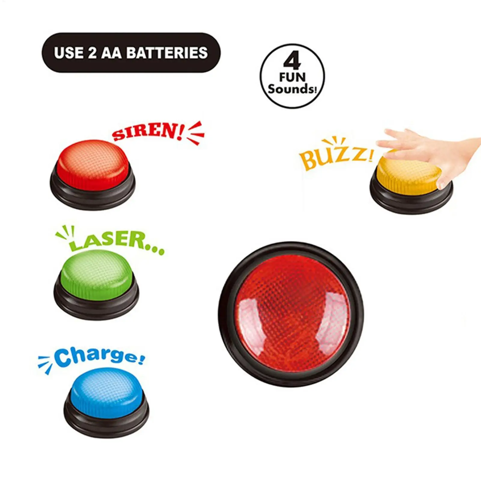 Party Games Easter For Kids - Game Buzzer 4-Piece Quick Answer Button