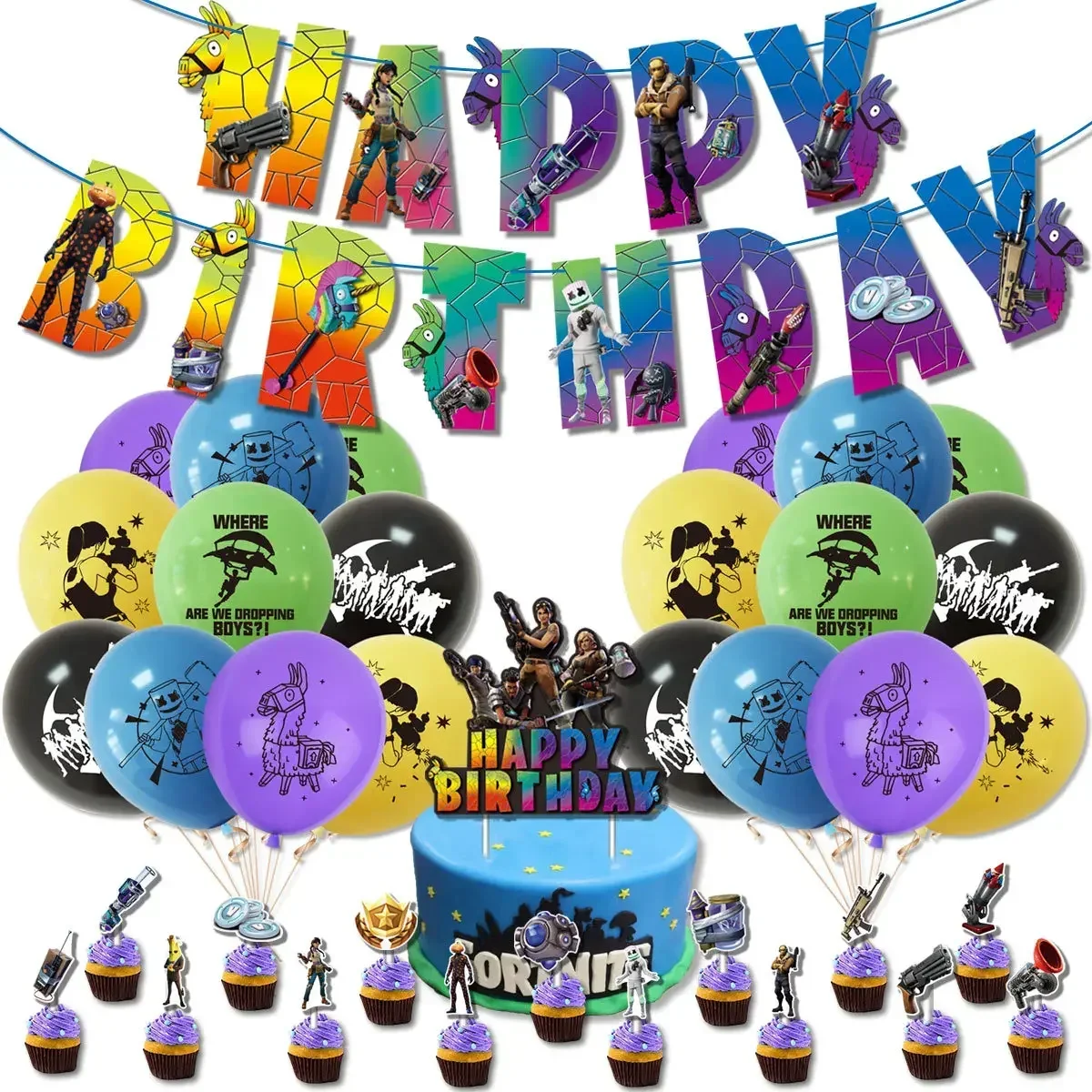 Hot Game Fortnite Theme DIY Ba - đánh giá và giá Party Games Kids Birthday