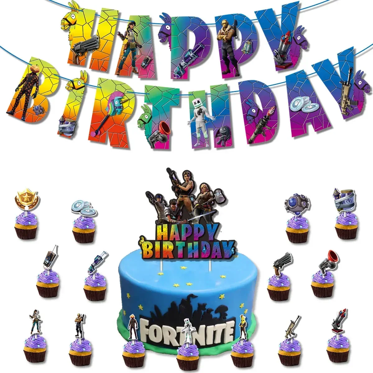 Hot Game Fortnite Theme DIY Ba - đánh giá và giá Party Games Kids Birthday