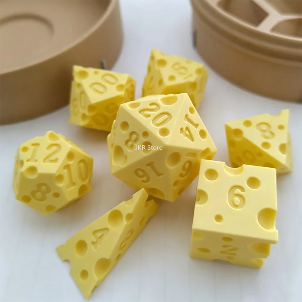 3D Printed Cheese Dice Set wit - đánh giá và giá Party Games At Christmas