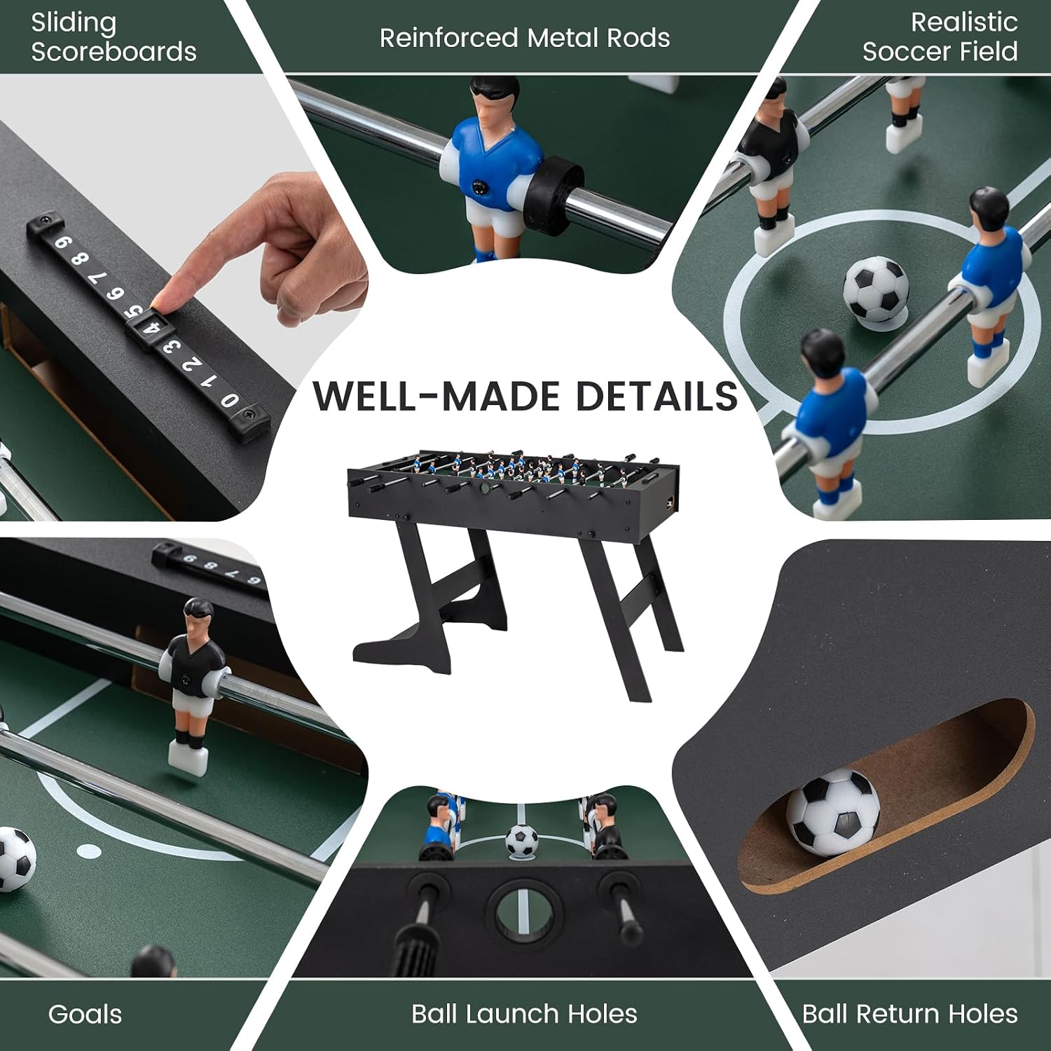 Folding Foosball Table Full Si - đánh giá và giá Party Games Adults Indoor