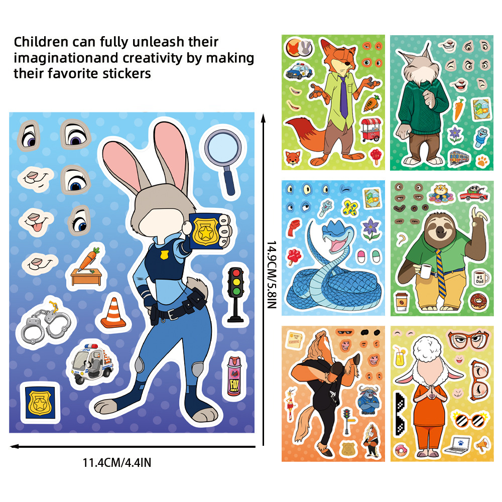 8/16 Sheets Zootopia 2 Make a  - đánh giá và giá Zootopia Party Games